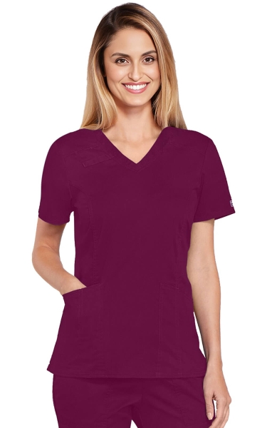 Halat Medical Cambrat pentru Femei Wine | Cherokee WorkWear Core Stretch