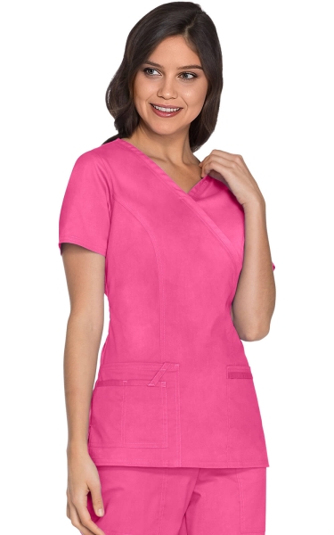Halat Medical Cherokee Mock Wrap - WW Core Stretch | Shocking Pink - Img 4