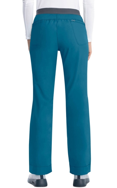 Pantaloni Medicali Antimicrobieni Cherokee PROTX2® Slim cu Talie Joasă - Infinity | Carribean Blue - Img 2