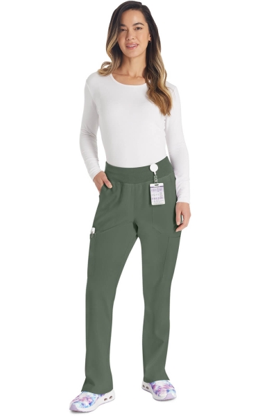 Pantaloni Medicali Dickies cu Talie Elastică - EDS Essentials | Olive - Img 2