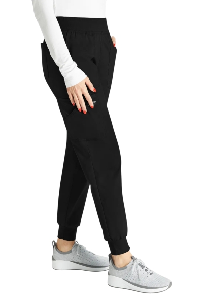 Pantaloni Medicali Jogger Cu Talie Medie Black | WorkWear Revolution by Cherokee - Img 5