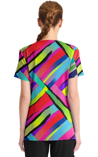 Bluză Medicală Cherokee - Infinity | Color Block Stripe - Img 2