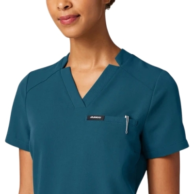 Bluză Medicală Jaanuu UltraLAST Cambrată – Helia | Caribbean Blue - Img 3