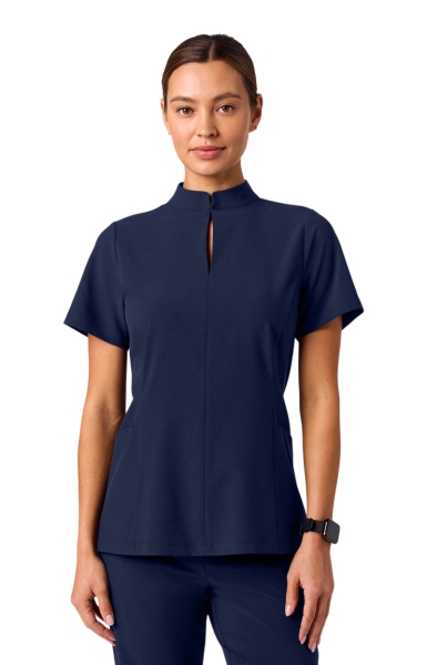 Bluză Medicală Jaanuu UltraLITE – Aria Fit&Flare | Midnight Navy - Img 1
