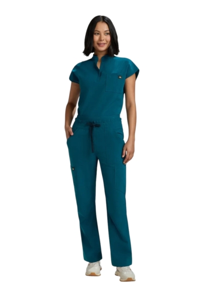 Bluză Medicală Koi Happiness Catrin - Solis | Caribbean Blue - Img 3