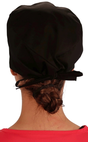 Boneta Chirurgicala Black Cap with Heart Stethoscope Patch - Img 3