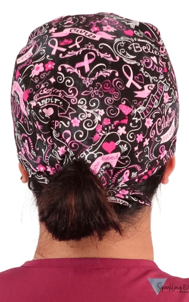 Boneta chirurgicala Pink Ribbon Collage on Black - Img 2