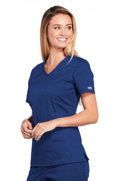Halat Medical Cambrat pentru Femei Navy | Cherokee WorkWear Core Stretch - Img 3