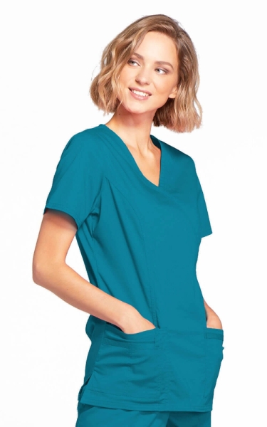 Halat Medical - Cherokee WorkWear - Mock Wrap Core Stretch | Carribbean - Img 4