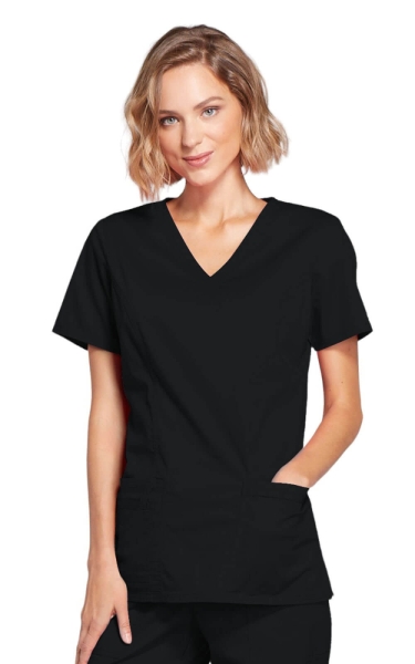 Halat Medical - Cherokee WorkWear - Mock Wrap Core Stretch | Negru - Img 1