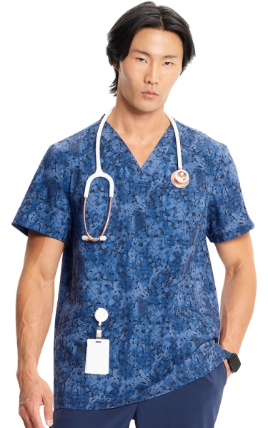 Halat Medical Imprimat pentru Bărbați - Distressed Geo | Infinity - Img 2
