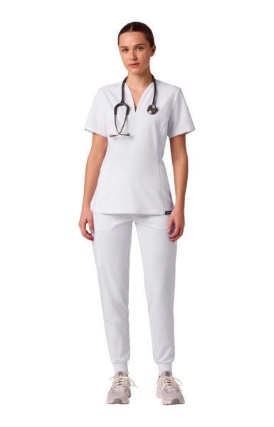 Pantaloni Medicali Jaanuu UltraLAST+TM Slim Fit – Silex | Alb - Img 4