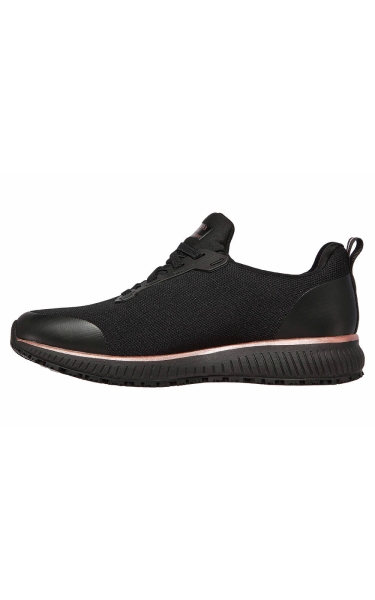 Pantofi Skechers dama - Squad SR Black Flat Knit | Rose Gold Trim - Img 4