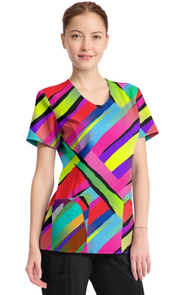 Bluză Medicală Cherokee - Infinity | Color Block Stripe - Img 3