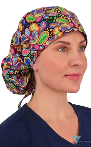 Boneta chirurgicala par lung Bright Flower Paisley - Img 2