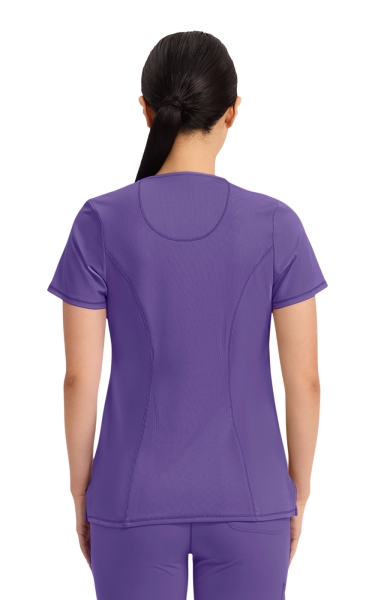 Halat Medical Antimicrobian Cherokee PROTX2® cu Decolteu Rotund - Infinity | Pretty n Purple - Img 2