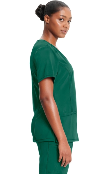 Halat Medical Antimicrobian Cherokee PROTX2® cu Decolteu Rotund - Infinity | Hunter Green - Img 2