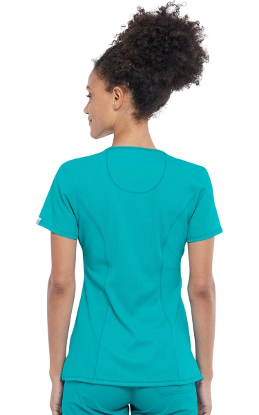 Halat Medical Antimicrobian Cherokee PROTX2® cu Decolteu Rotund - Infinity | Teal Blue - Img 3