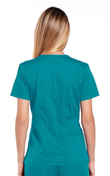 Halat Medical Cambrat pentru Femei Teal Blue | Cherokee WorkWear Core Stretch - Img 2