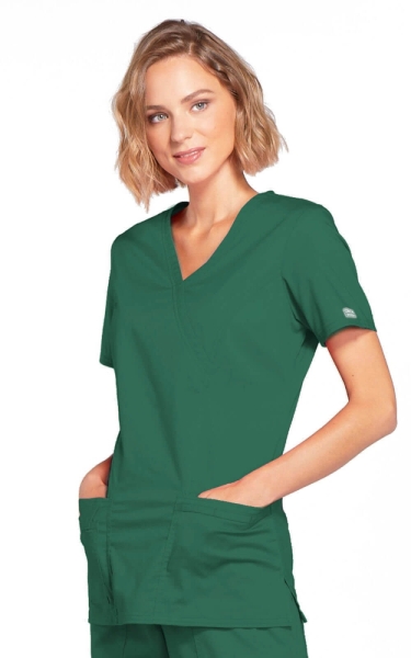 Halat Medical - Cherokee WorkWear - Mock Wrap Core Stretch | Hunter Green - Img 2