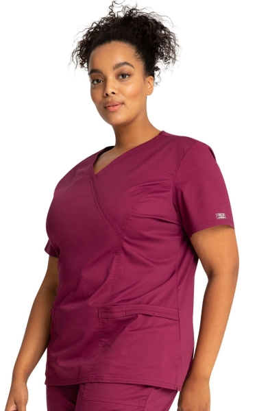 Halat Medical - Cherokee WorkWear - Mock Wrap Core Stretch | Wine - Img 3