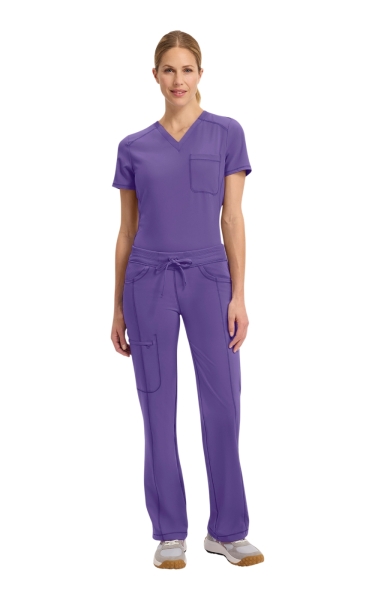 Pantaloni medicali antimicrobieni Cherokee PROTX2® cu talie joasă - Infinity | Pretty n Purple - Img 8