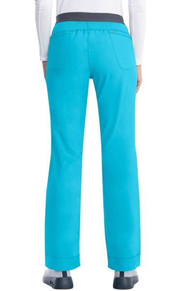 Pantaloni Medicali Antimicrobieni Cherokee PROTX2® Slim cu Talie Joasă - Infinity | Turquoise - Img 2