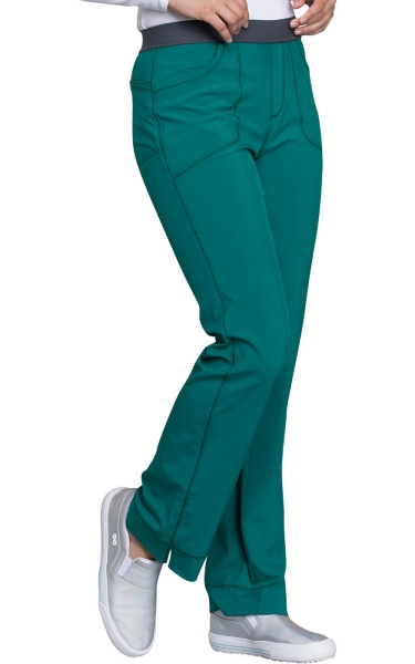 Pantaloni Medicali Antimicrobieni Cherokee PROTX2® Slim cu Talie Joasă - Infinity | Hunter Green - Img 4