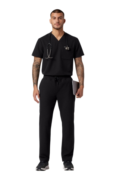 Pantaloni Medicali Jaanuu UltraLAST cu Barieră Fluidă – Rhodes | Black - Img 5
