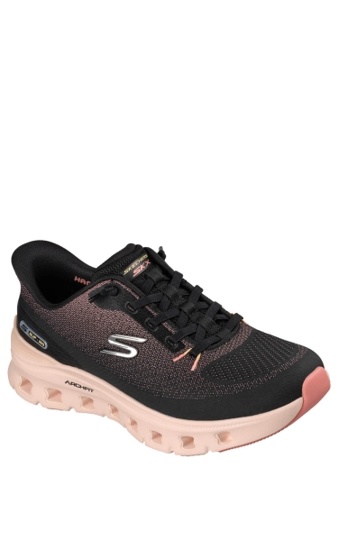 Pantofi Skechers dama Slip-Ins Arch Fit Glide - Step Pro | Black / Coral - Img 4