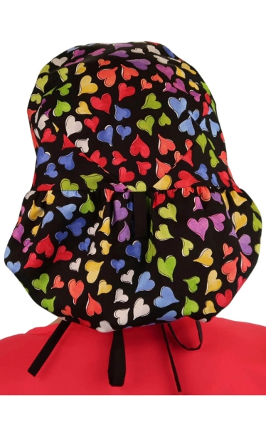 Boneta Chirurgicala pentru Par Lung Playful Hearts with Black Ties - Img 5