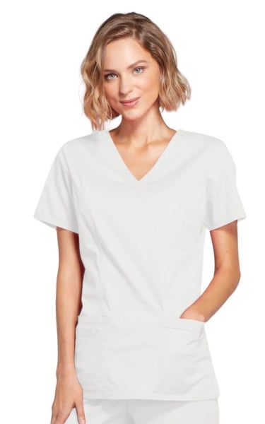 Halat Medical - Cherokee WorkWear - Mock Wrap Core Stretch | Alb - Img 1