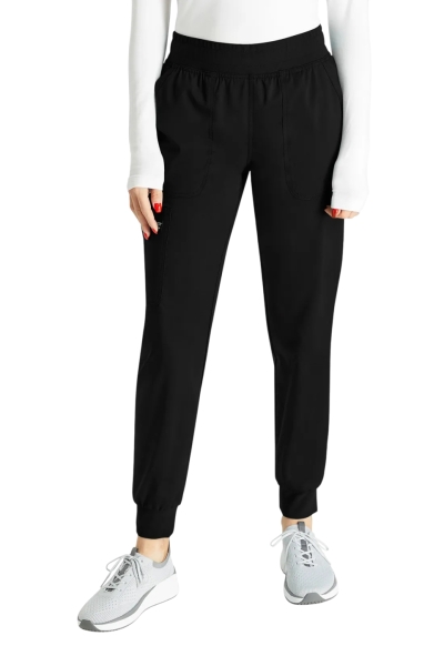 Pantaloni Medicali Jogger Cu Talie Medie Black | WorkWear Revolution by Cherokee - Img 6