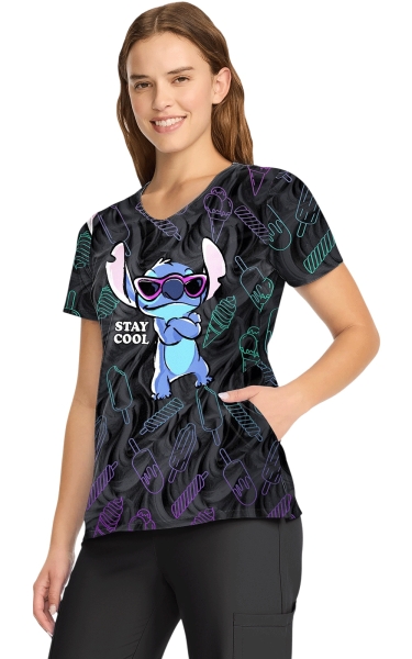 Bluză Medicală Cherokee - Disney Tooniforms | Stitch Too Cool - Img 2