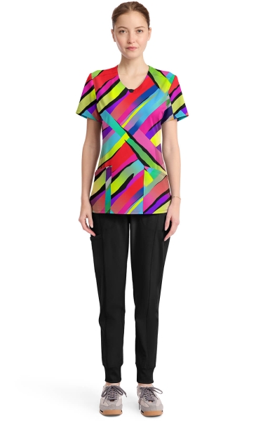 Bluză Medicală Cherokee - Infinity | Color Block Stripe - Img 5