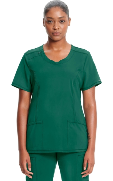 Halat Medical Antimicrobian Cherokee PROTX2® cu Decolteu Rotund - Infinity | Hunter Green - Img 1