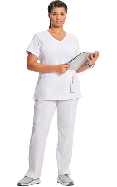 Halat medical antimicrobian Cherokee PROTX2® Mock Wrap - Infinity | Alb - Img 2