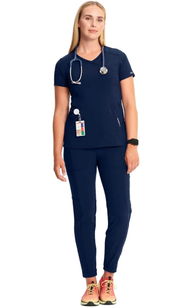 Halat medical antimicrobian Cherokee PROTX2® Mock Wrap - Infinity | Navy - Img 2
