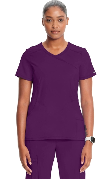 Halat medical antimicrobian Infinity Mock Wrap in Eggplant - Img 1