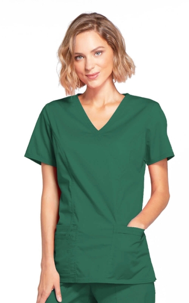 Halat Medical - Cherokee WorkWear - Mock Wrap Core Stretch | Hunter Green - Img 1