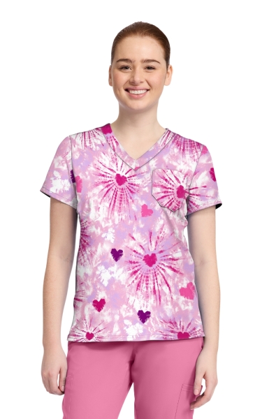 Halat Medical Med Couture - Mc Prints | Tie Dye Hearts