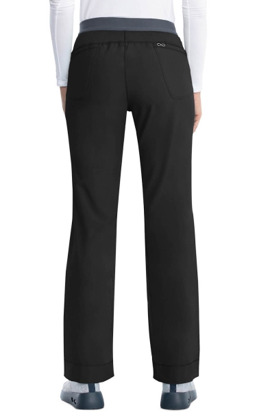 Pantaloni Medicali Antimicrobieni Cherokee PROTX2® Slim cu Talie Joasă - Infinity | Negru - Img 2