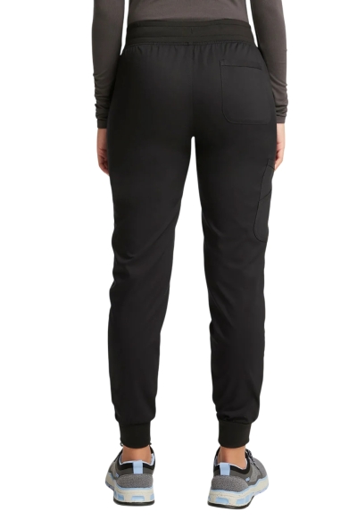 Pantaloni Medicali Jogger Cu Talie Medie Black | WorkWear Revolution by Cherokee - Img 3