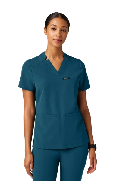 Bluză Medicală Jaanuu UltraLAST Cambrată – Helia | Caribbean Blue - Img 1