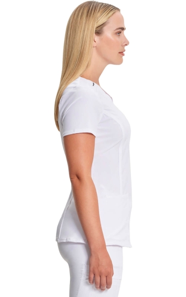 Halat Medical Antimicrobian Cherokee PROTX2® cu Decolteu Rotund - Infinity | Alb - Img 4