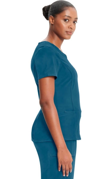 Halat Medical Antimicrobian Cherokee PROTX2® cu Decolteu Rotund - Infinity | Caribbean Blue - Img 4