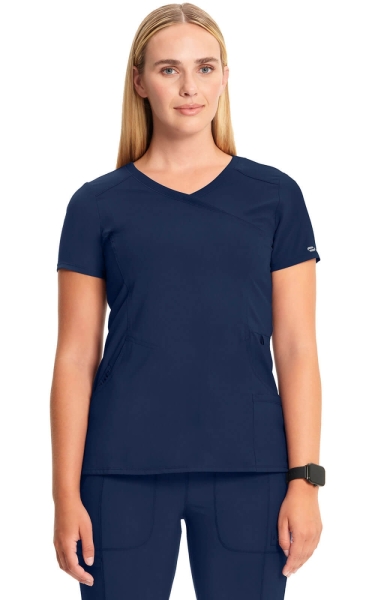 Halat medical antimicrobian Cherokee PROTX2® Mock Wrap - Infinity | Navy - Img 1
