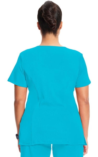 Halat medical antimicrobian Cherokee PROTX2® Mock Wrap - Infinity | Turquoise - Img 3