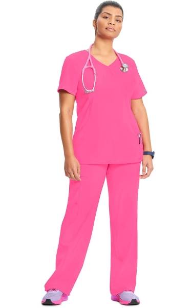 Halat medical antimicrobian Cherokee PROTX2® Mock Wrap - Infinity | Carmine Pink - Img 2