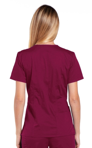 Halat Medical Cambrat pentru Femei Wine | Cherokee WorkWear Core Stretch - Img 3